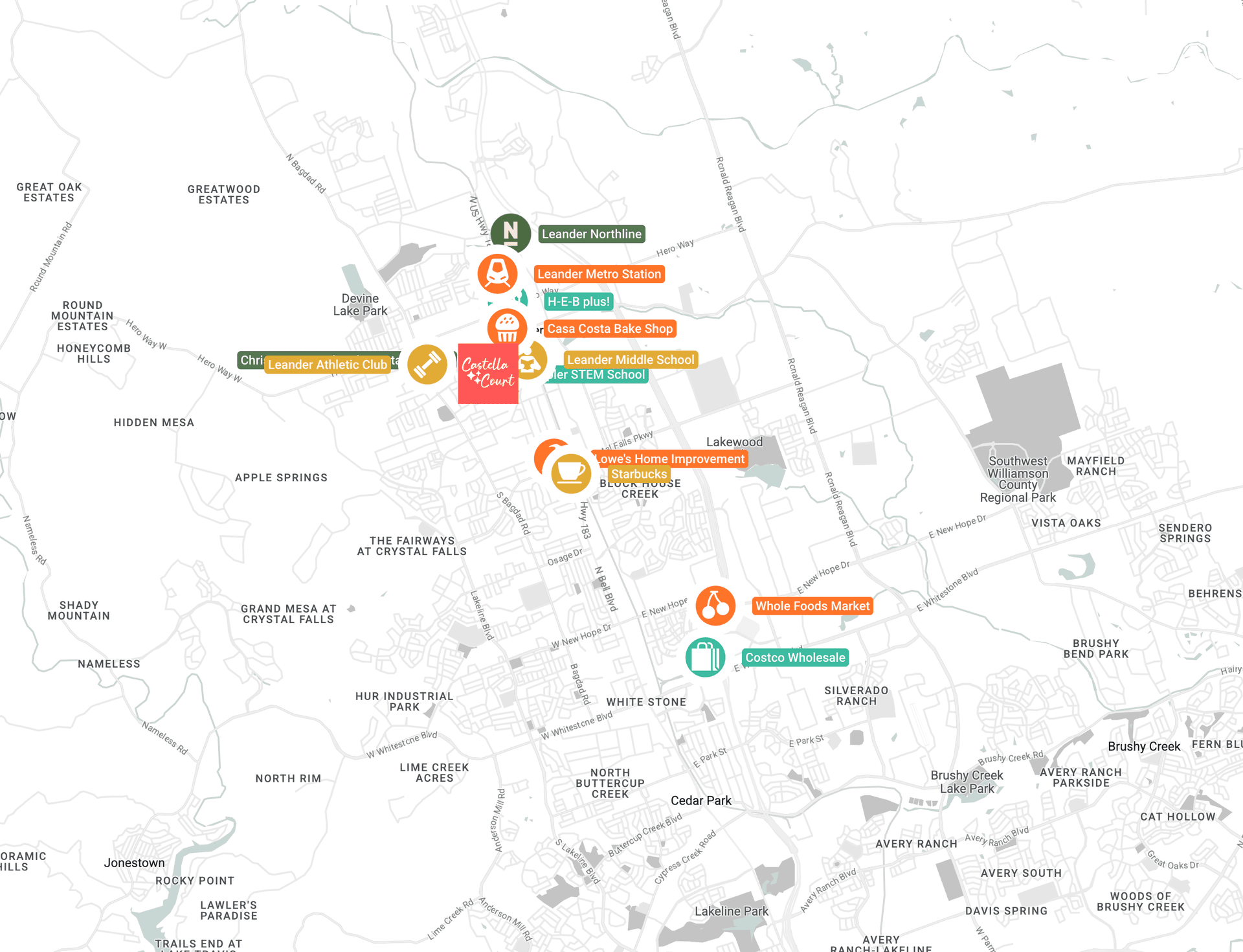 Map showing Castella Court location
